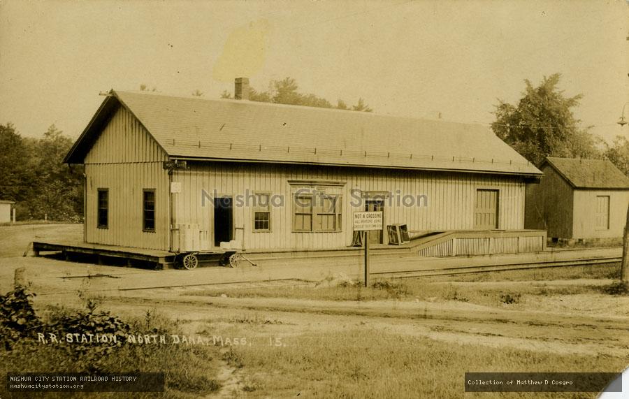Postcard: Railroad Station, North Dana, Massachusetts